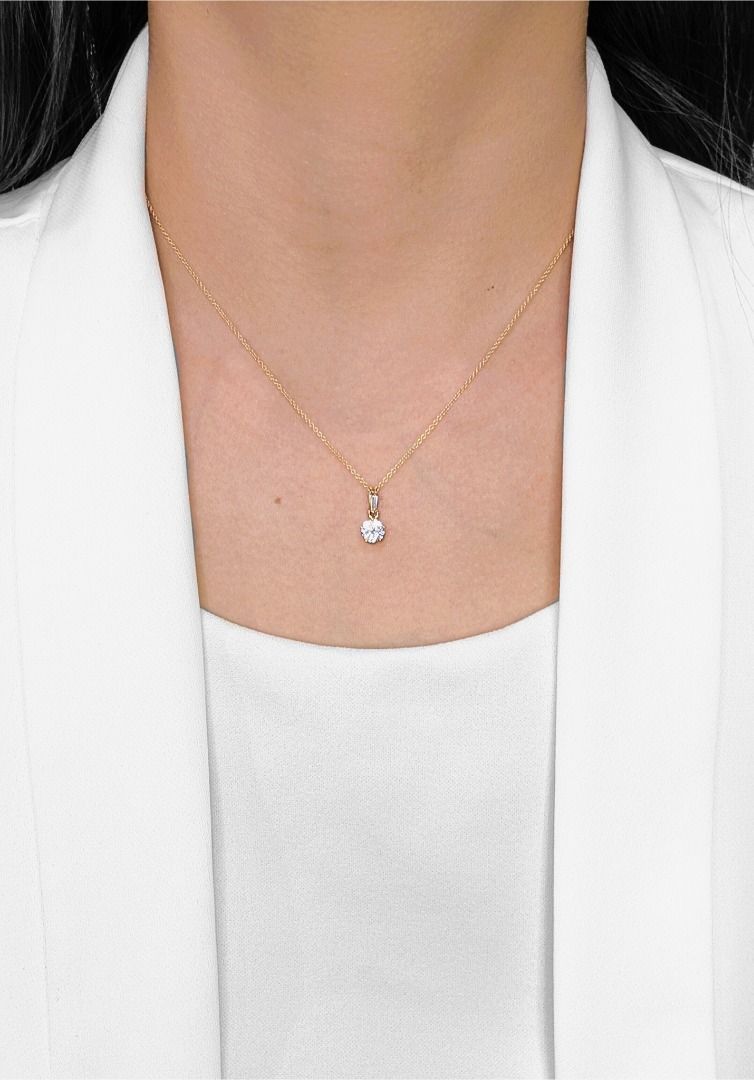 תליון יהלום טבעי יוצא דופן 0.61 קראט בזהב צהוב 22K – תמונה 2