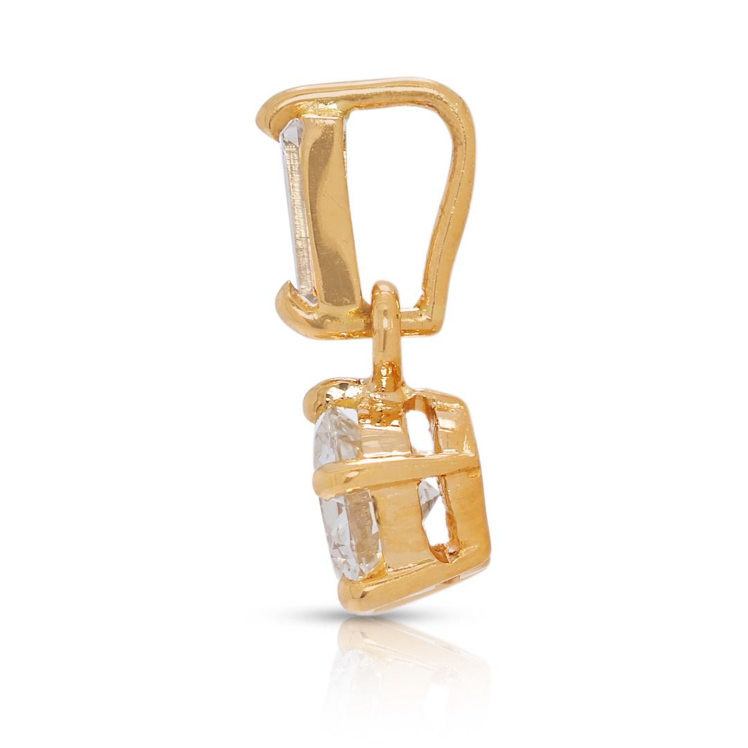 תליון יהלום טבעי יוצא דופן 0.61 קראט בזהב צהוב 22K – תמונה 5