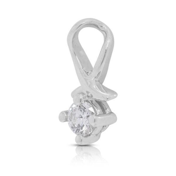 תליון יהלום טבעי משובח 0.1 קראט בזהב לבן 18K מבית Gold Heart