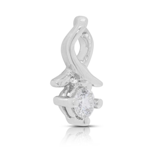 תליון יהלום טבעי משובח 0.1 קראט בזהב לבן 18K מבית Gold Heart