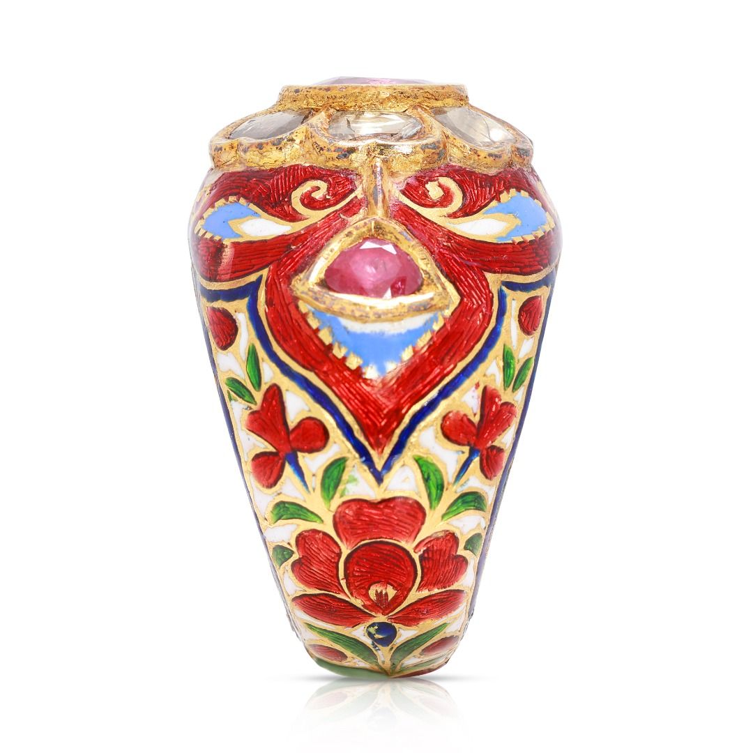 טבעת יוקרתית משובצת רובי 3 קראט ויהלומים עגולים בחיתוך בריליאנט, בזהב לבן 9K – תמונה 5