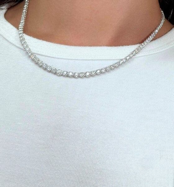 ענק יהלומים טבעיים משובח, 7.30ct, בזהב לבן 18k - מתועד IGI