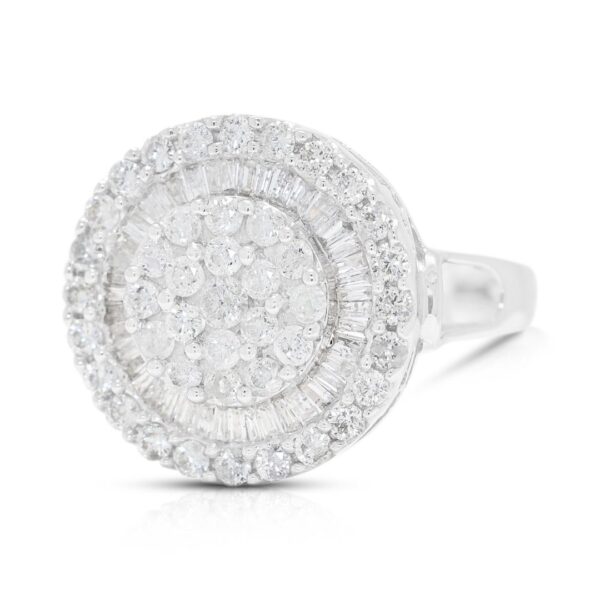 טבעת יהלומים טבעיים בעיצוב מוזאיקה Galactic 0.87 קראט בזהב לבן 18 קראט (חדש-לא נענד)