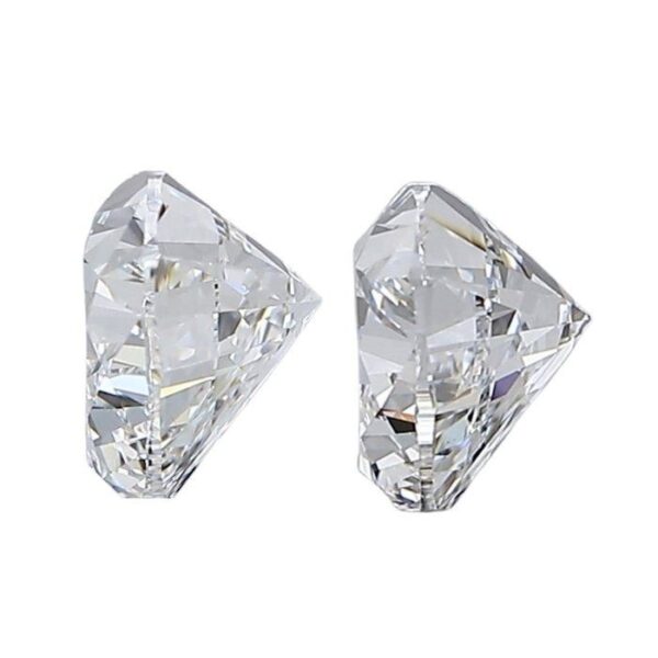 GIA מתועדת 2.01ct זוג יהלומים טבעיים בחיתוך לב