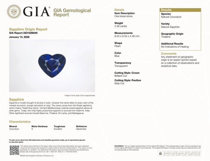 אבן ספיר בצורת לב, GIA מתועדת, 2.36ct – תמונה 8