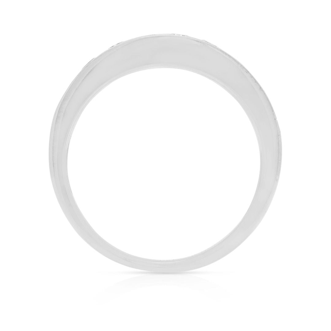 טבעת חצי נצח גולד הארט סלסטיאל בזהב לבן 18K משובצת יהלום טבעי 0.28 קראט – תמונה 7