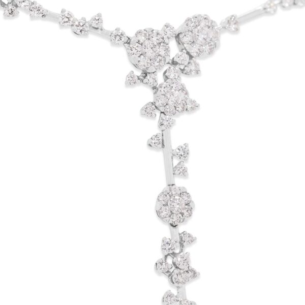 תכשיטי גולד הארט שרשרת טיפה פרחונית מיהלום טבעי 2.28 קראט מזהב לבן 14K