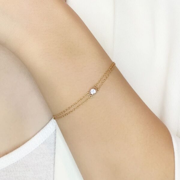 צמיד Tiffany & Co. מרהיב בזהב אדום 18K, משובץ יהלום טבעי במשקל 0.18ct