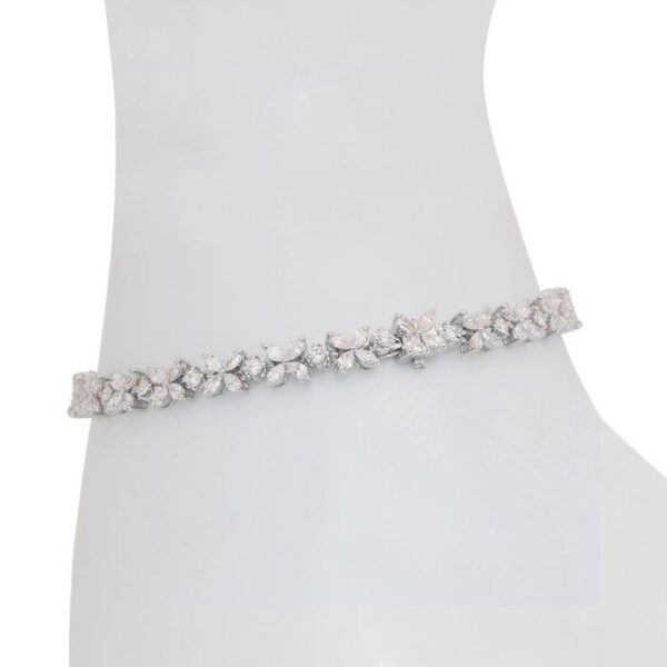 צמיד יהלומים מהודר 4.44ct בזהב לבן 18k - IGI מתועדת