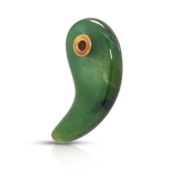 תליון כלקדון ירוק טבעי אלגנטי 5.03 קראט בזהב צהוב 14 קראט (חדש) - NGI מתועדת