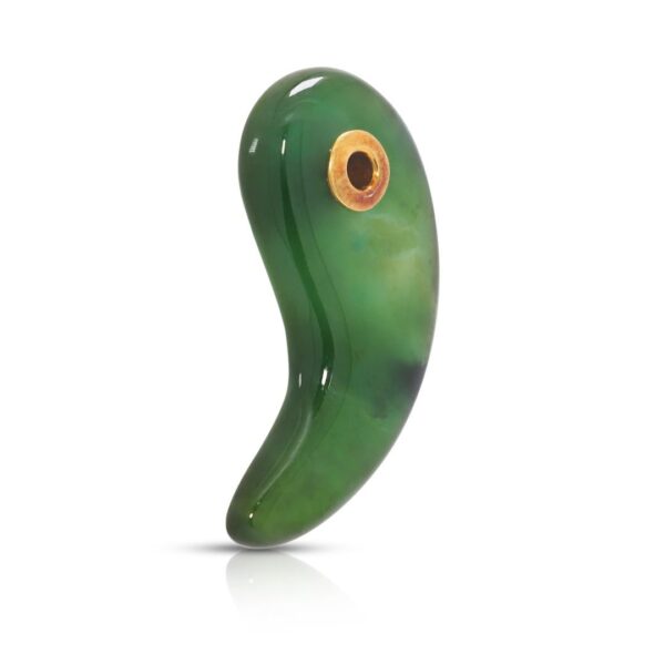 תליון כלקדון ירוק טבעי אלגנטי 5.03 קראט בזהב צהוב 14 קראט (חדש) - NGI מתועדת