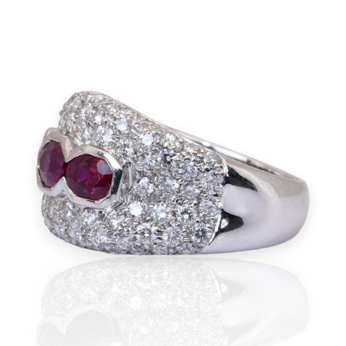 אבני אודם ויהלומים IGI מתועדת 2.84ct בזהב לבן 18k – תמונה 4