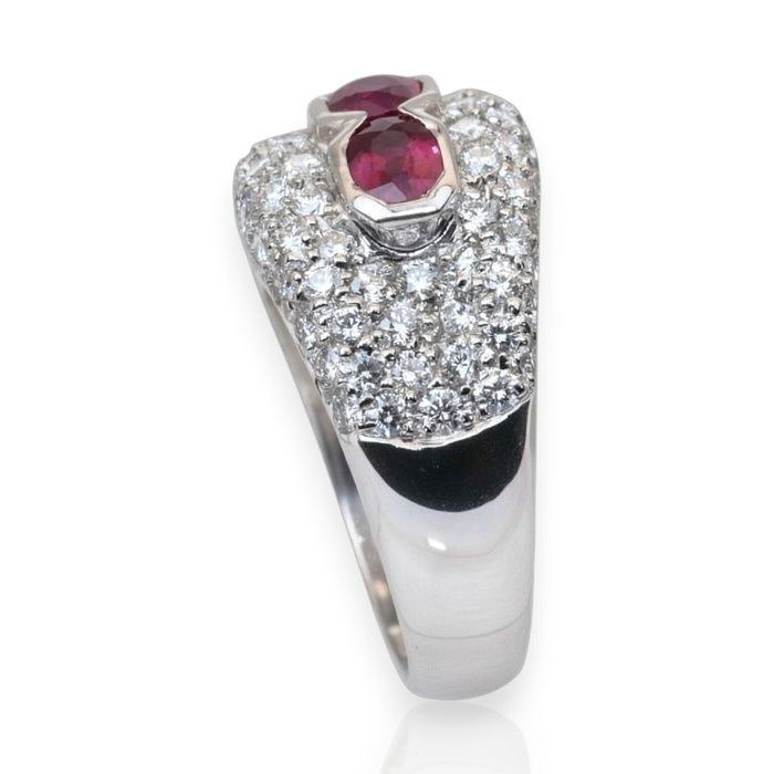 אבני אודם ויהלומים IGI מתועדת 2.84ct בזהב לבן 18k – תמונה 7