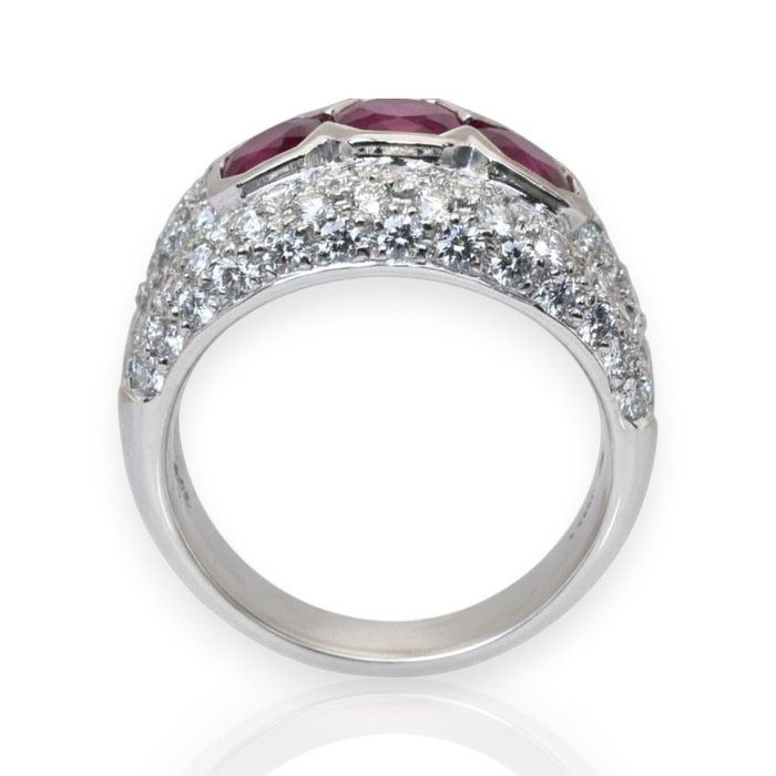 אבני אודם ויהלומים IGI מתועדת 2.84ct בזהב לבן 18k – תמונה 9