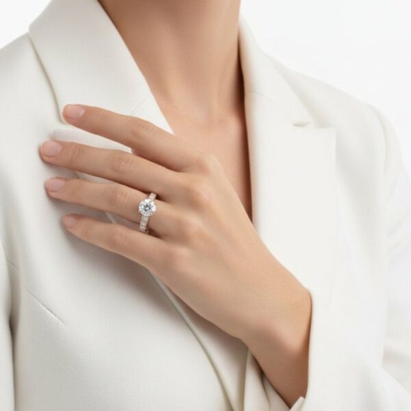 IGI מתועדת, טבעת פאווה יהלומים 3.00 קראט בזהב ורוד 18 קראט