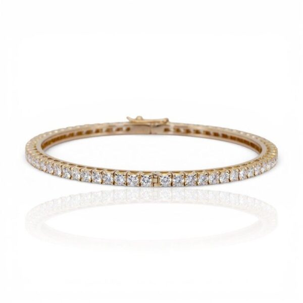 צמיד קשיח יהלומים בזהב צהוב 18 קראט, משקל כולל 8.08 קראט – מתועד IGI