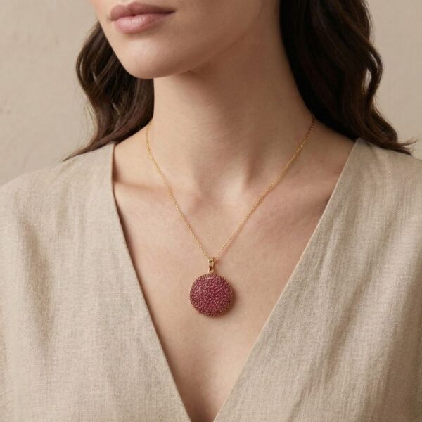 תליון רובי 4.2ct יוקרתי מזהב צהוב 14K