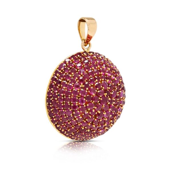 תליון רובי 4.2ct יוקרתי מזהב צהוב 14K