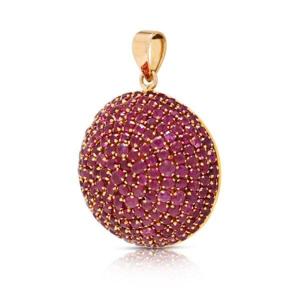 תליון רובי 4.2ct יוקרתי מזהב צהוב 14K