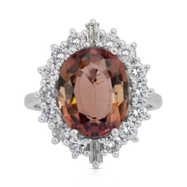 טבעת קוקטייל יוקרתית מרובליט ויהלומים במשקל 6.39 קרט, מזהב לבן 14 קראט - מתועדת IGI