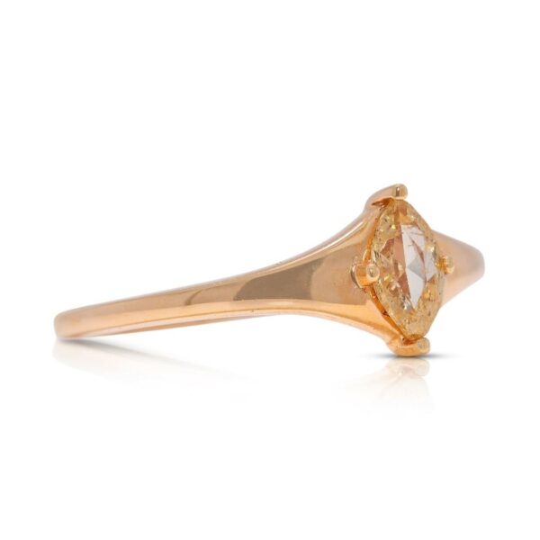 טבעת סוליטר יהלום 0.25 קראט מלוטשת בזהב ורוד 18 קראט - NGI מתועדת