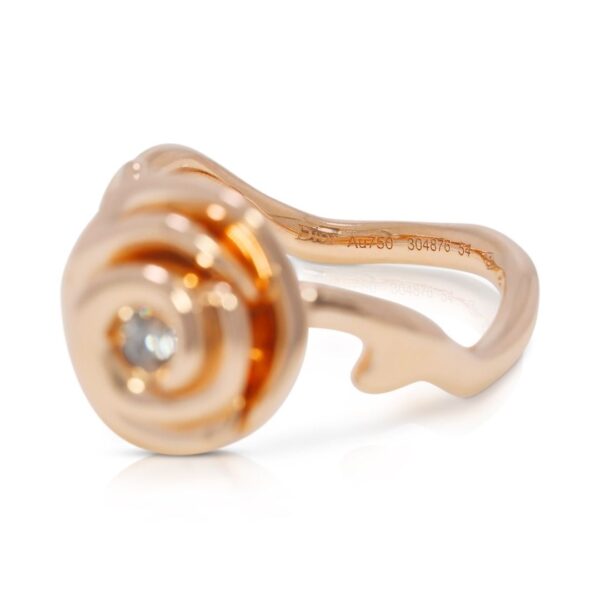 טבעת דיור קוטור ורד גדול רומנטית מזהב ורוד 18 קראט משובצת יהלום טבעי 0.07 קראט