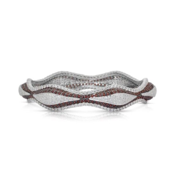 צמיד קשיח יוקרתי של ספסרטיטים ויהלומים במשקל 16.25 קרט בזהב לבן 18 קראט - מתועד IGI