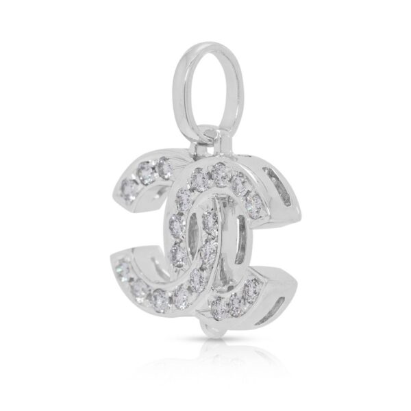 תליון מנצנץ עם יהלום טבעי במשקל 0.21 קראט בזהב לבן 18 קראט