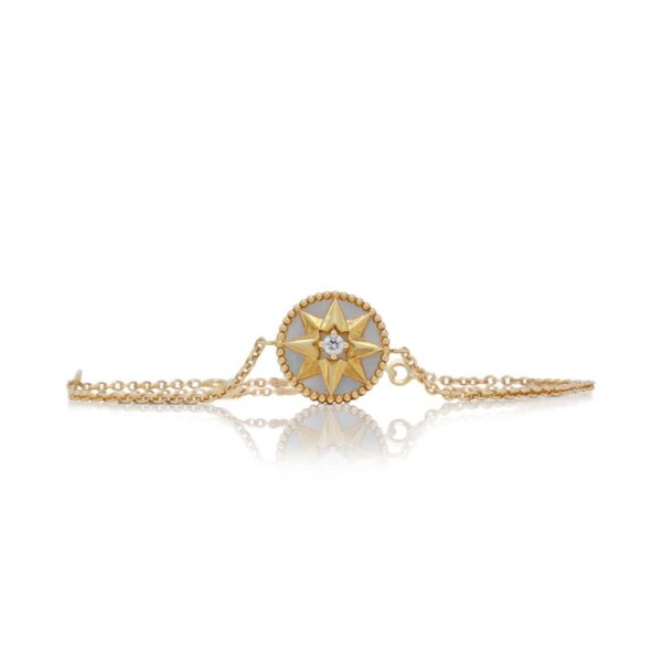 צמיד יהלום טבעי בצורת כוכב במשקל 0.03 קרט בזהב צהוב 18 קראט