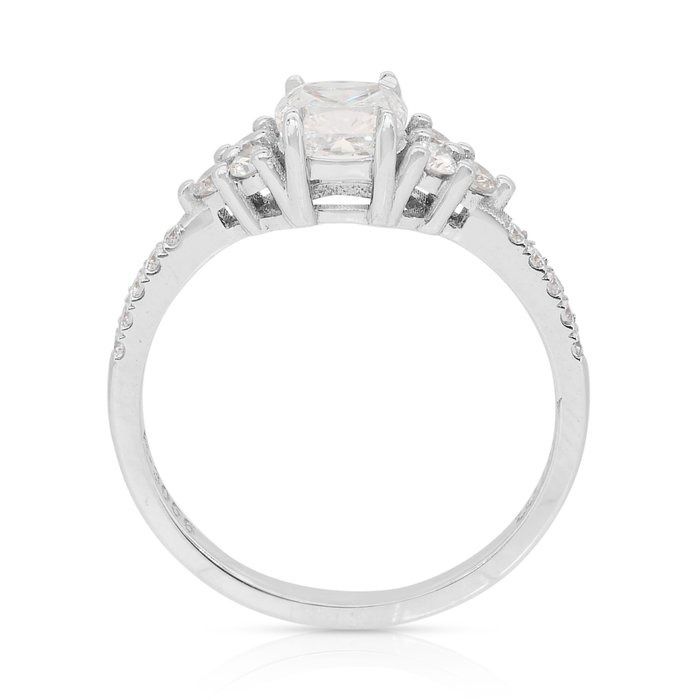 טבעת פאווה יהלומים מרהיבה במשקל 1.19 קרט בזהב לבן 18 קרט - מתועדת GIA – תמונה 8