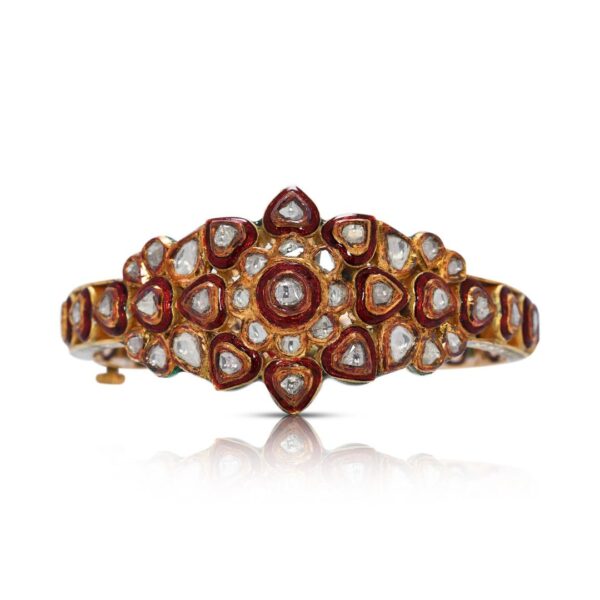 צמיד קשיח יהלום טבעי זוהר 1 קראט בזהב צהוב 18K