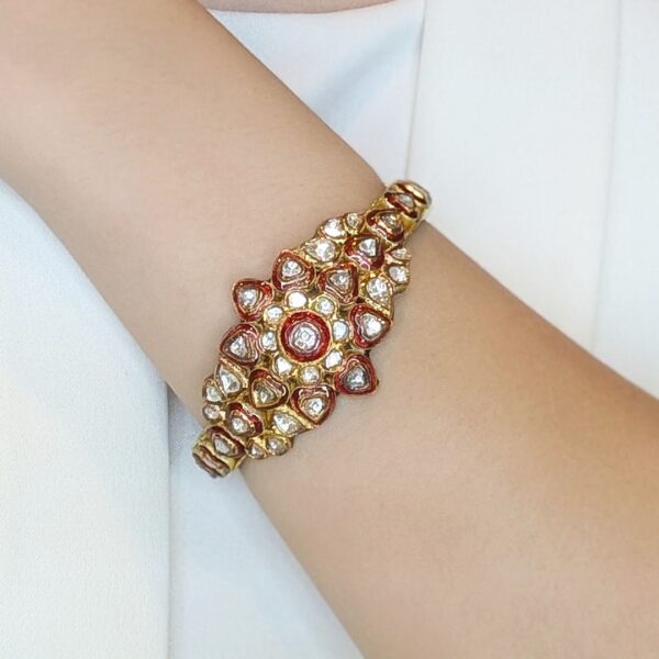 צמיד קשיח יהלום טבעי זוהר 1 קראט בזהב צהוב 18K