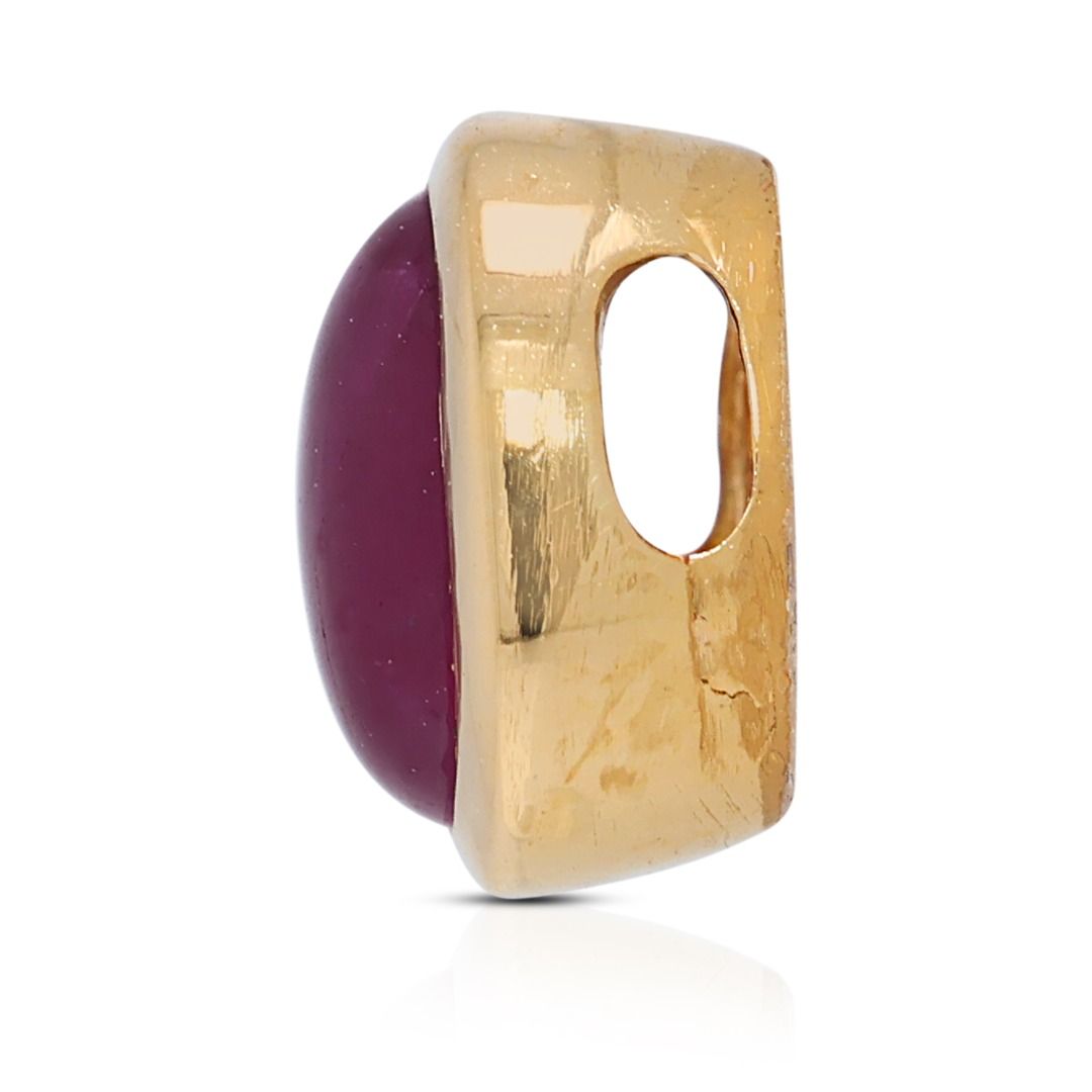 תליון רובי תוסס 0.8 קראט בזהב צהוב 18 קראט (חדש) – תמונה 5