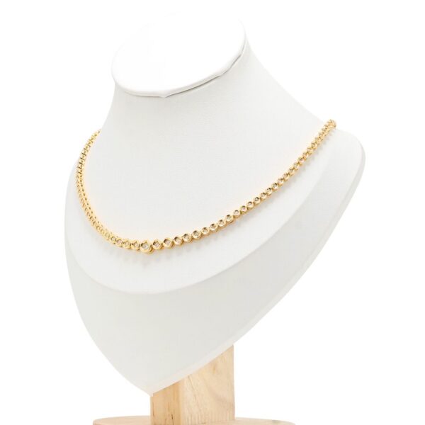 שרשרת טניס יהלומים טבעיים 1.50ct בחיתוך בריליאנט מזהב צהוב 18K