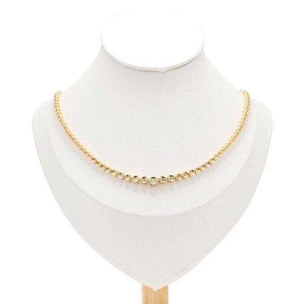 שרשרת טניס יהלומים טבעיים 1.50ct בחיתוך בריליאנט מזהב צהוב 18K