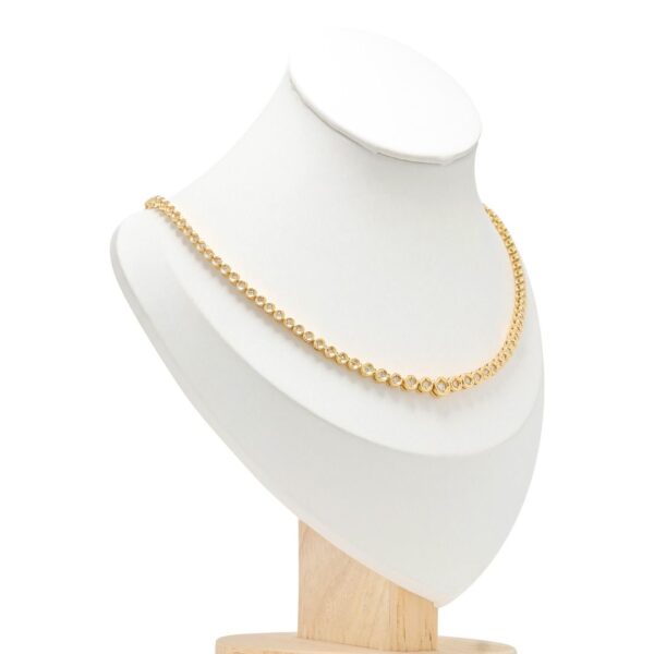 שרשרת טניס יהלומים טבעיים 1.50ct בחיתוך בריליאנט מזהב צהוב 18K