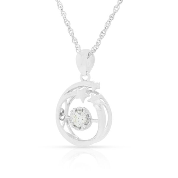 שרשרת יהלום שיקית 0.10 קראט מזהב לבן 14 קראט (חדש)