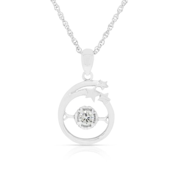 שרשרת יהלום שיקית 0.10 קראט מזהב לבן 14 קראט (חדש)