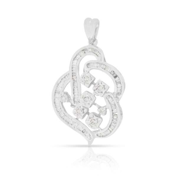 תליון זרימת יהלומים אלגנטי במשקל 0.61 קרט בזהב לבן 9K (חדש)