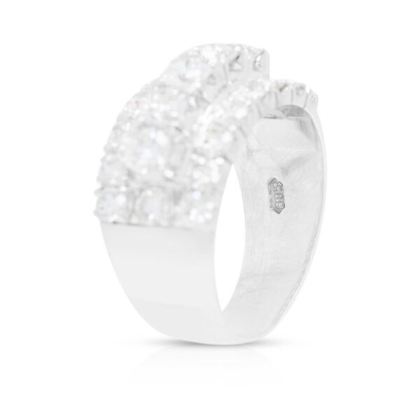 טבעת פס יהלומים יוקרתית 1.70ct בזהב לבן 14K