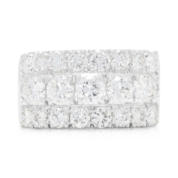 טבעת פס יהלומים יוקרתית 1.70ct בזהב לבן 14K