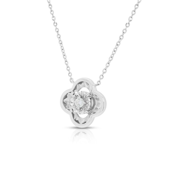 שרשרת יהלום מינימליסטית 0.03ct בזהב לבן 18K