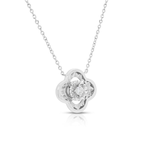 שרשרת יהלום מינימליסטית 0.03ct בזהב לבן 18K