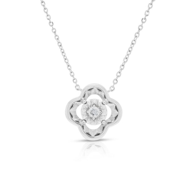 שרשרת יהלום מינימליסטית 0.03ct בזהב לבן 18K