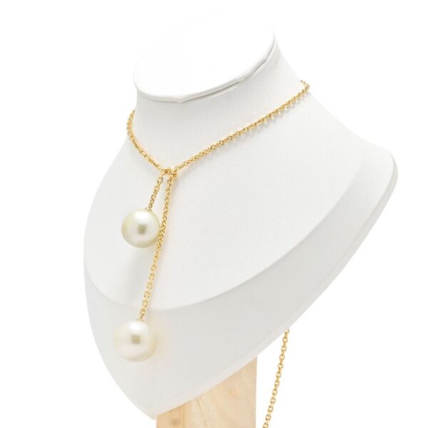 שרשרת טיפה מפנינת ים הדרום יוקרתית בזהב צהוב 18K