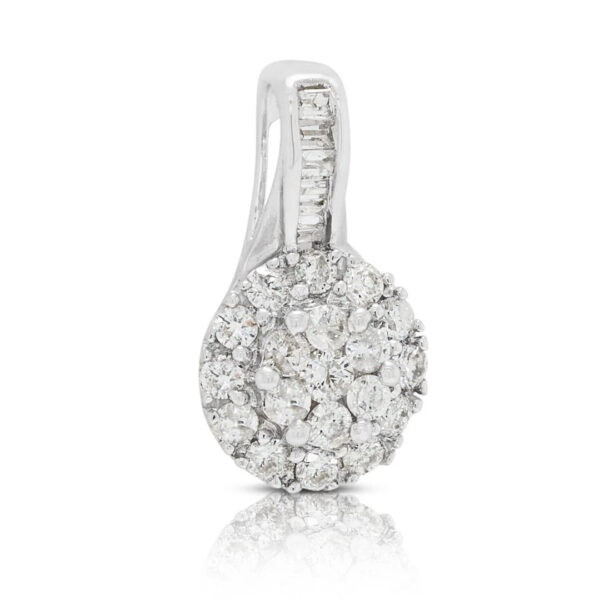 תליון אשכול יהלומים מעודן 0.51 קראט בזהב לבן 18 קראט