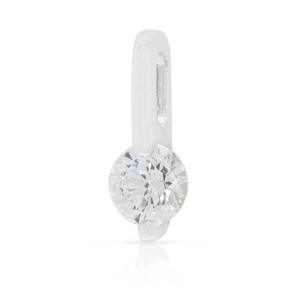 תליון סוליטר יהלום 0.27 קראט אלגנטי מפלטינה – גולד הארט - מתועד HRD