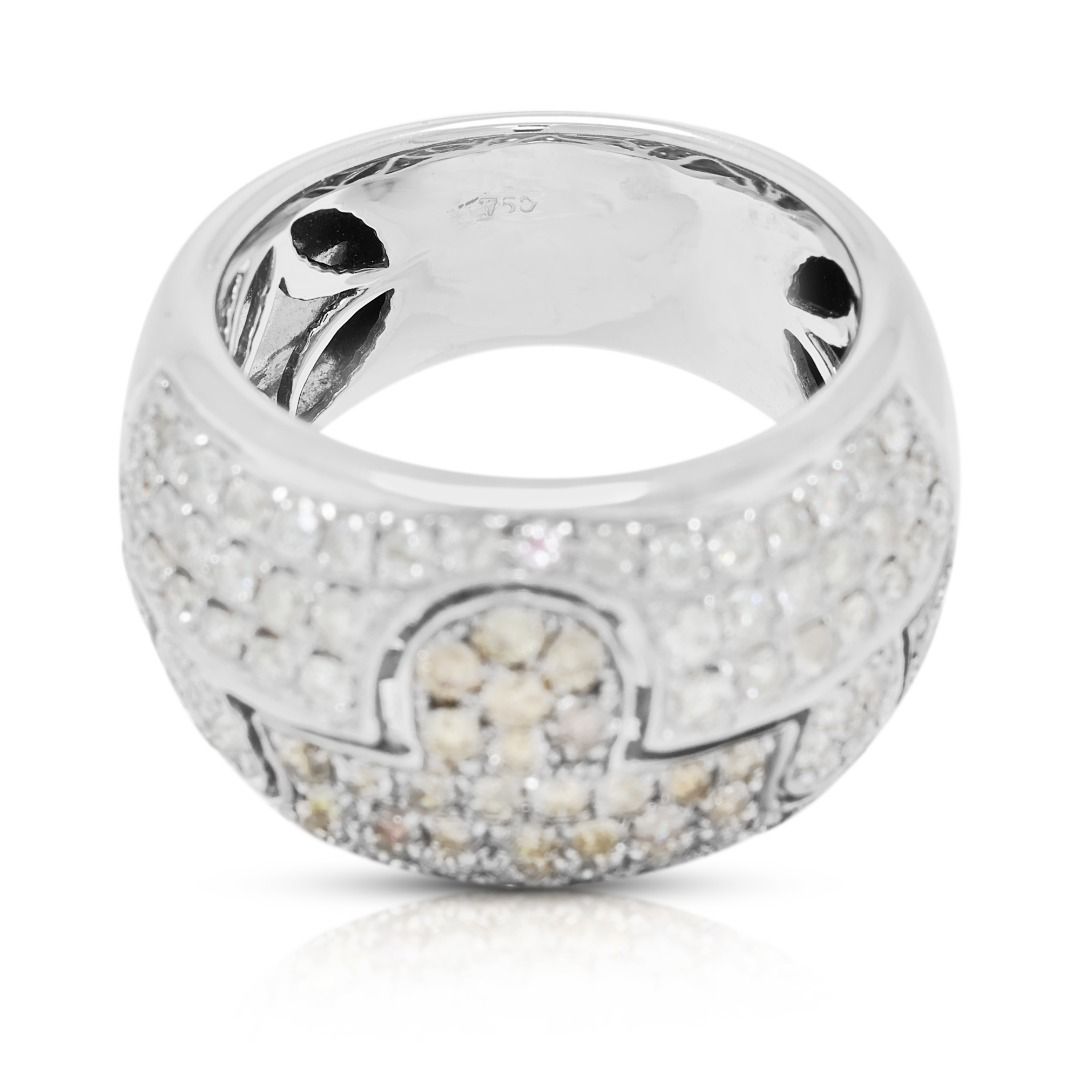 טבעת הצהרה מזהב לבן 18 קראט משובצת יהלומים במשקל 1.35 קראט – תמונה 5