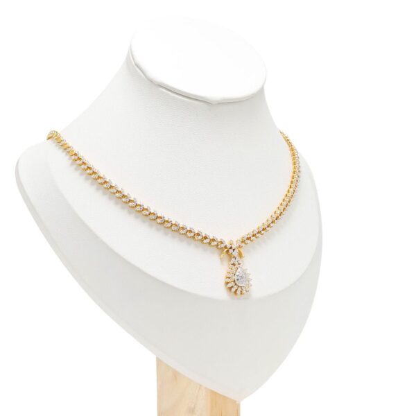 שרשרת יהלומים דרמטית 2.23ct בזהב דו-גוני 18K - מתועדת IGI