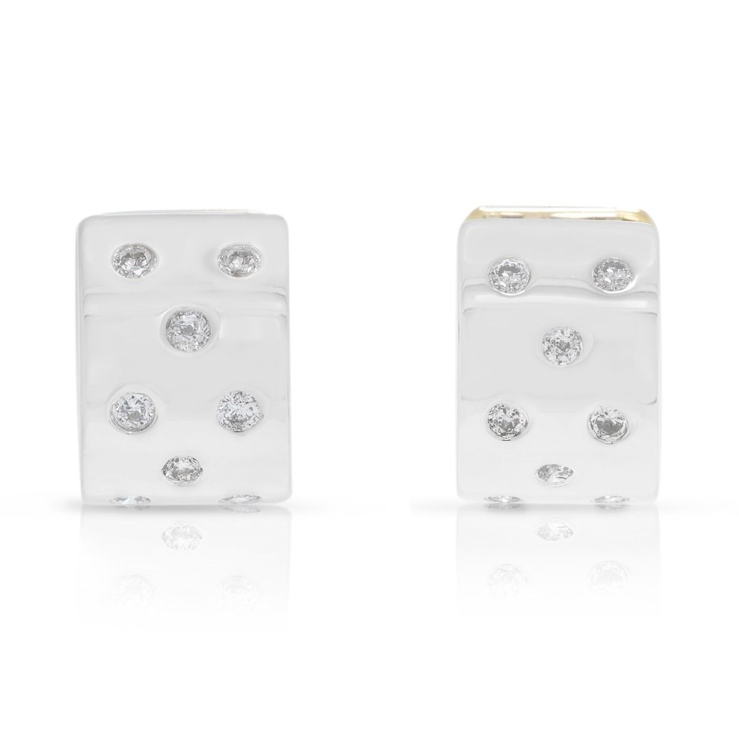 ⁦עגילי חישוק צמודים רב-גוניים בסגנון וינטג' משובצים יהלומים במשקל 0.31 קרט, מזהב דו-גוני 14 קראט⁩ – תמונה ⁦7⁩